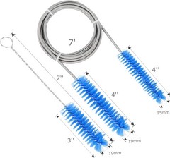 Brush Diameter 15mm 19mm -CPAP Tube Cleaning Brush-Suitable 2 Piece Set, Blue