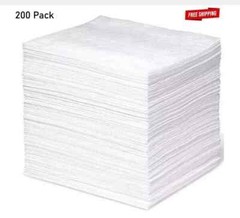 Oil Spill Clean Up Pads (200) Absorbs 35 gal. Contractor Grade Polypropylene
