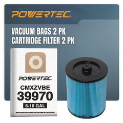 6-10 Gal. Filter Bags 2-Pack for Craftsman 39970 W/17816 Cartridge Filters 2-Pac