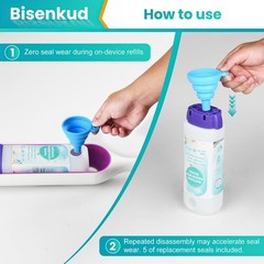 Bisenkud Leak-Resistant Refillable Bottle for Swiffer® Power Mop™, 720mL White