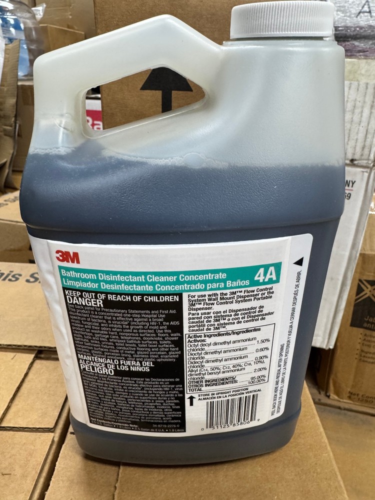(Case of 4) 3M Bathroom Cleaner Concentrate 4A 0.5 gal each