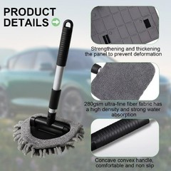 Car Windshield Cleaning Tool, Vehicle Window Cleaner with 3 R Size: Triangular