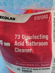 Ecolab 6101040 73 Disinfecting Acid Bathroom Cleaner One Bag Of 2-Liter