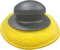 Polyte Microfiber Detailing Wax Applicator Pad w/2 Handles, 5 in, 12 Pa