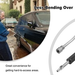 Raincovo Pressure Washer Extension Wand, Anti-Slip Grip Power Black