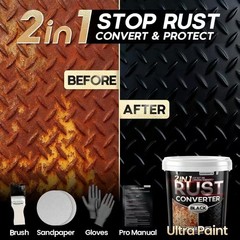 Rust Converter Paint & Metal Primer 35 oz HeatStable Matte Black for Trucks