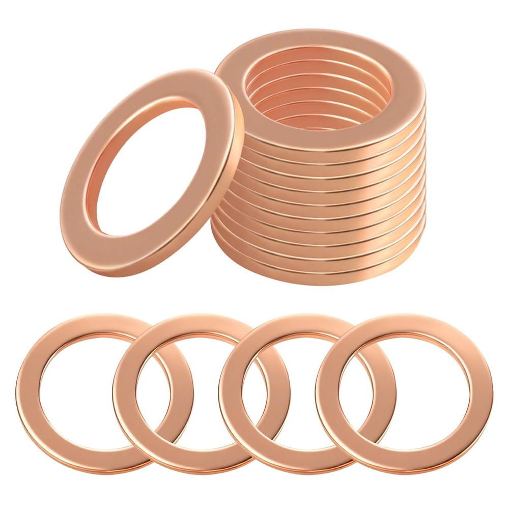 15PCS Oil Drain Plug Gasket, Oil Plug Washer, 14mm Copper Crush Washer Oil Se…
