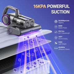 FEPPO Mattress Vacuum Cleaner, 16Kpa Bed Cleaner with Violetgrey