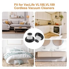 Reusable Filters For VacLife VL188 VL189 Cordless vacuum cleaners, Washable H…
