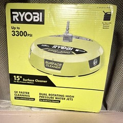RYOBI RY31012 15 in Surface Cleaner Attachment for Gas Pressure Washers 3300 PSI