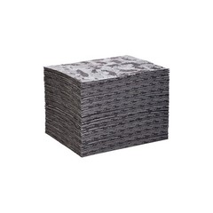 PIG MAT117 Absorbent Pad,Universal,Black/Gray,PK100 30PZ90