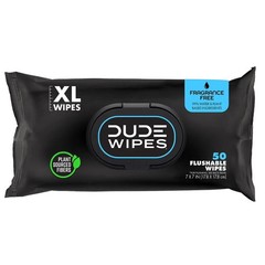 DUDE WIPES XL Flushable Wipes Fragrance Free 8 ct 400 wipes Free Shiping
