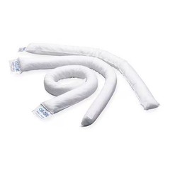 Oil-Dri Sorbent Sock, 12 gal, 3 in x 48 in, Oil, White, 12 PK L90898 Oil-Dri