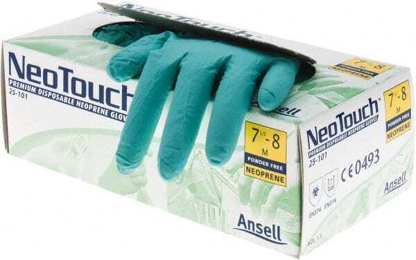 100 Pack Ansell 25-101M Disposable Gloves, Neoprene