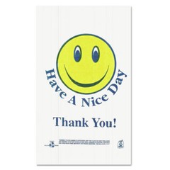 Barnes Paper Company T16SMILEY 11.5 in. x 21 in. Shopping Bags (900/Carton) New