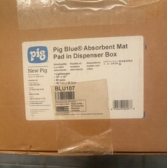 Pig Blu107 Sorbent Pad, 12 Gal, 15 In X 19 In, Universal, Blue,