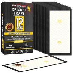 Cricket Traps Indoor (12 Traps) Extra Large Bug Sticky – Black