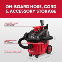 Vacmaster 4-Gallon 5 Peak HP Household Wet/Dry Vacuum – VF408B 1101