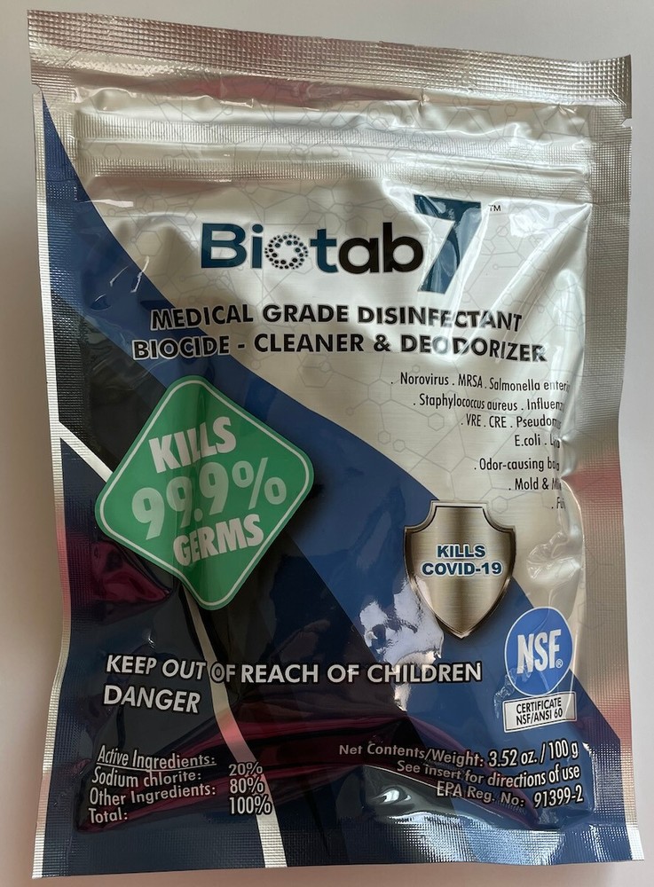 Biotab7 disinfectant odor remover- 100 gram pouch