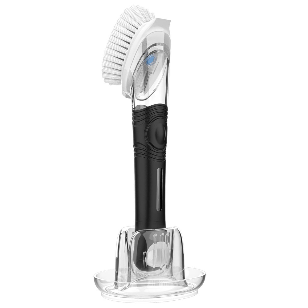 MR.SIGA Soap Dispensing Dish Brush Storage Set, Kitchen 4×6 – 4pack, Black