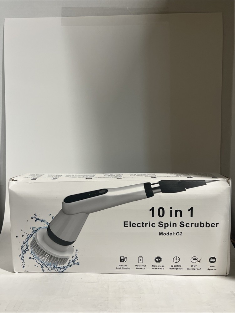 Electric Spin Scrubber, Full-Body IPX7 Waterproof Bathroom White