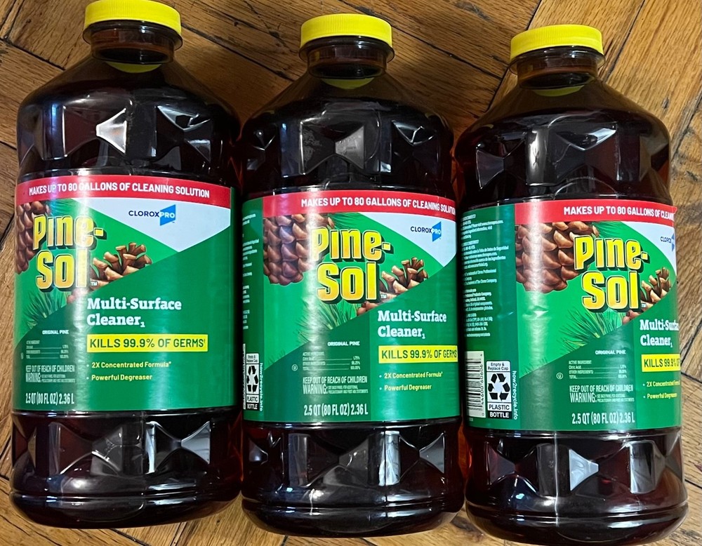 Pine-Sol 60606CT 80 oz. Bottle Cleaner Disinfectant – Original Pine (3/CT) New