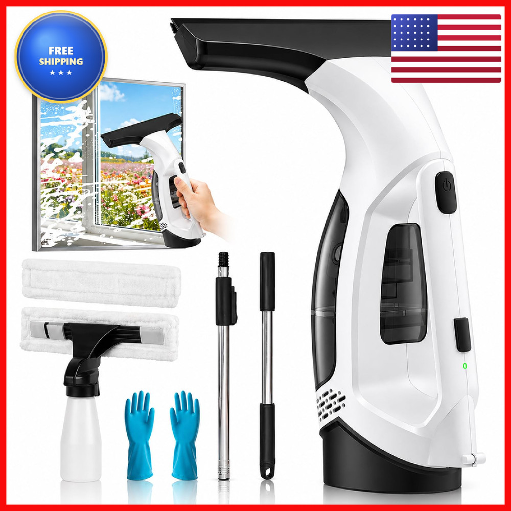 Yardsignup Window Vacuum Squeegee Cordless Window Vacuum Cleaner 2000Pa