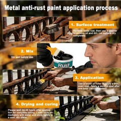 Metal Paint Rust Converter 35 Oz Black – Heat Resistant Up to 350F, UV