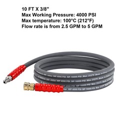 M MINGLE Pressure Washer Jumper Hose, 10 FT Whip Hose for Power Washer | 3/8 …