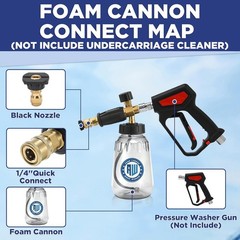 Pressure Washer Undercarriage Cleaner, 16 Inch Undercarriage Washer with Foam Ca