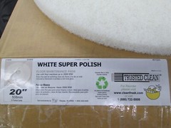 Case of 5 Clean Freak white 20″ extra fine pad for polishing clean dry floors.