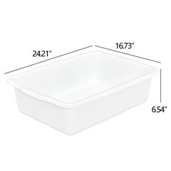 IDOTRY 32 L Large Commercial Bus Box, 4 Pk Plastic Bus Tubs for Restaurant White