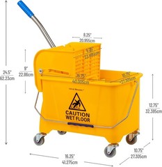 Ergonomic Mop Bucket with Wringer, Small Mop Compatible