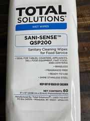 Lot 24 Total Solutions Sani-Sense QSP200 Sanitary Wipes Food Service 60ct/Pack