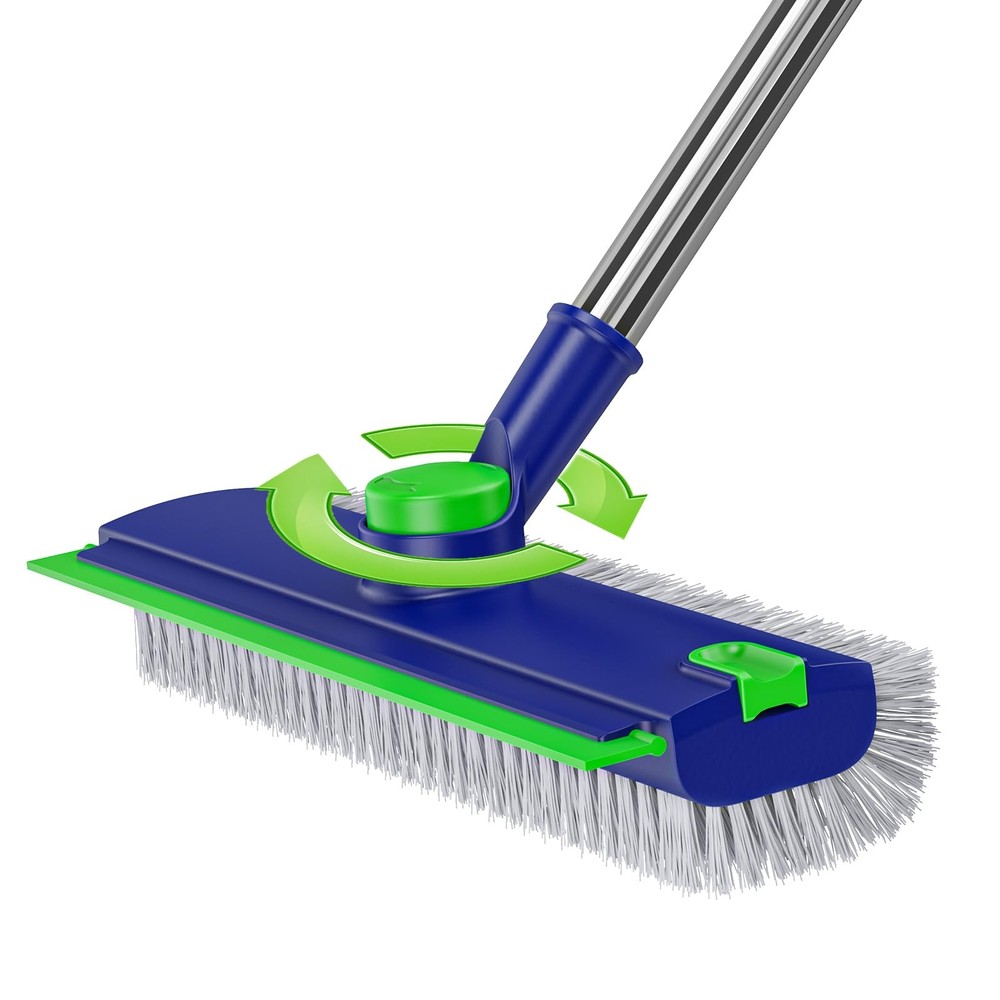 EHADOO Floor Scrub Brush with Long Handle: 3 in Blue Brush,