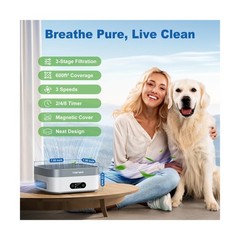 Air Purifier for Home – True HEPA Filter for Pets, Smoke & Allergie… Fas