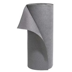 Pig Sorbent Roll, 23 gal, 33 in x 150 ft, , Gray, Polyester, Polypropylene