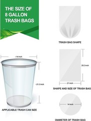 FORID Clear Trash Bags, 8 Gallon Garbage Bags, Wastebasket Bin Liners 330 Cou…