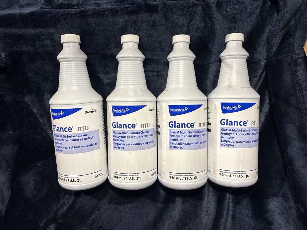 DIVERSEY GLANCE COMMERCIAL INDUSTRIAL GLASS MULTI SURFACE CLEANER 0470 4 Qts Y