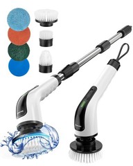Bomves Electric Spin Scrubber, Cordless Cleaning Brush Large White