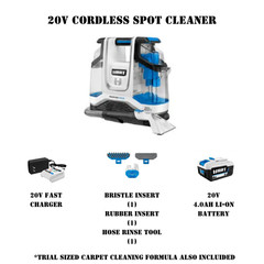 HART HPSP25B 20V Cordless Spot Cleaner Kit 4Ah Battery Charger