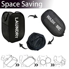 Aplter Collapsible Mesh Pop Up Laundry 13 x 13 x 22.8 inches, Black + Grey