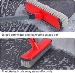 Ergonomic Long Handle Cleaning Brush – 2-in-1 Floor Scrubber for Home & Garage