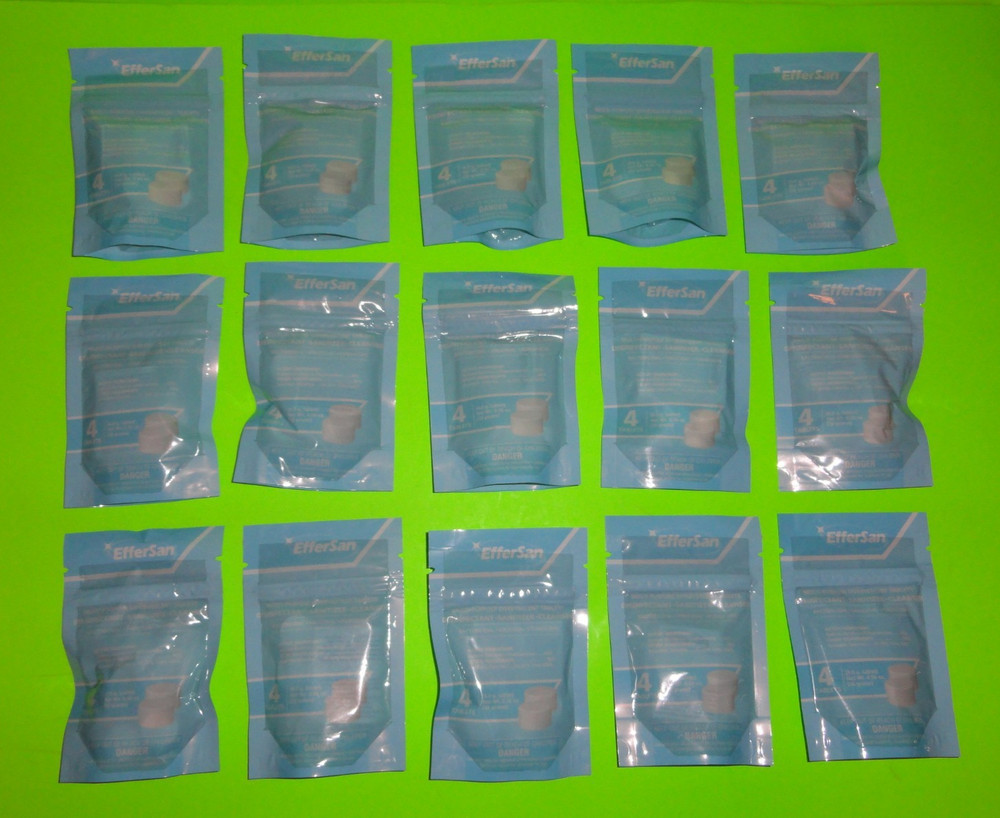 (Lot of 15) x 4 Ct=60 EFFERSAN Multipurpose Disinfectant Sanitizer Cleanser Tabs