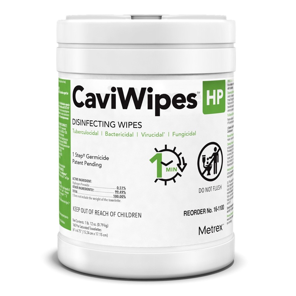 Pack of 12 Canisters Metrex Research 16-1100 CaviWipes HP (6″ x 6.75″) 160/Can