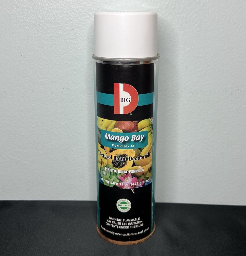 Vtg Big D Industries Aerosol Room Deodorant Spray Freshener 15oz #431 Mango Bay