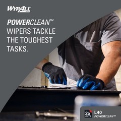 WypAll® PowerClean™ L40 Extra Absorbent Towels, Jumbo Roll (750/Roll), 05007
