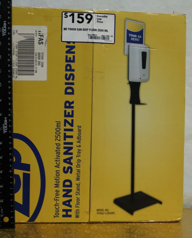 Zep TFHSU-1- 2500PL Touch-Free Motion Hand Dispenser 84.54-oz with Stand. 46M