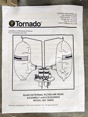 Tornado 98695 Quad Head Pneumatic Drum Top Vacuum Head Wet/Dry, Standard, 238cfm
