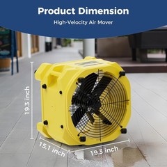 ALORAIR Air Mover 3000 CFM Axial Fan Floor Dryer Stackable Carpet Dryer Blower